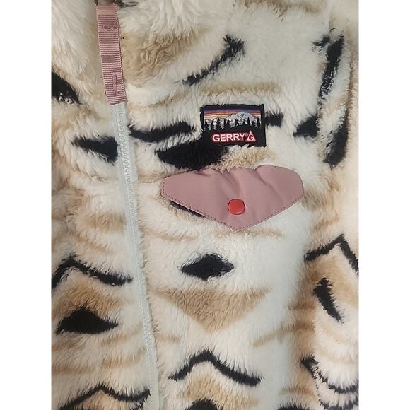 Gerry Women’s White Pink Aztec Fleece Jacket Size Small Full Zip Pockets Outdoor - Picture 3 of 5